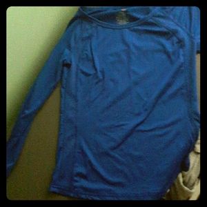 A blue long-sleeve shirt